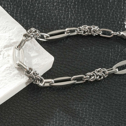 SORRENTO Silver (White Gold): Mixed Link Chain Bracelet