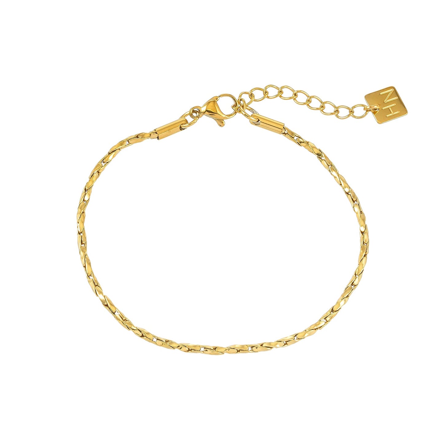 KANAI Gold: Modern Intricate Textured Twist Chain Bracelet