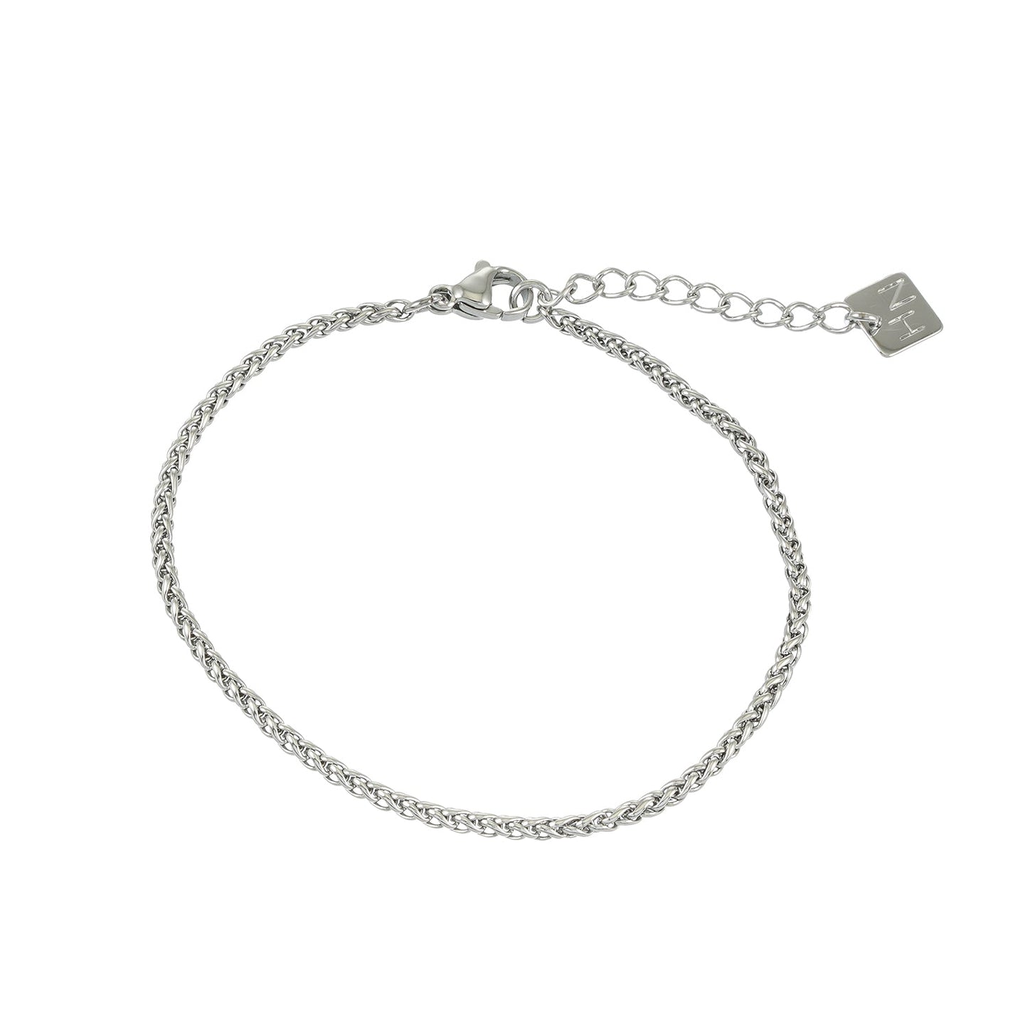 SADIKA Silver (White Gold): Intricate & Dainty Woven Chain Bracelet with Contemporary Braided Link Design