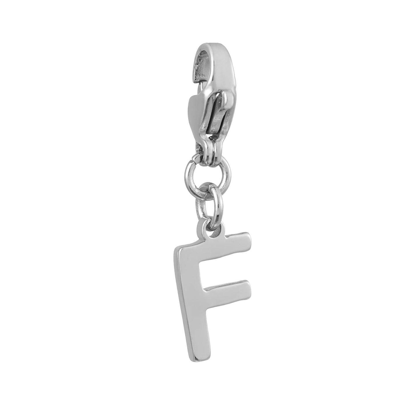 SOLID LETTER MINI CHARMS A–Z in SILVER (White Gold): Dainty Initial Alphabet Pendant for Necklaces & Bracelets — $12.50