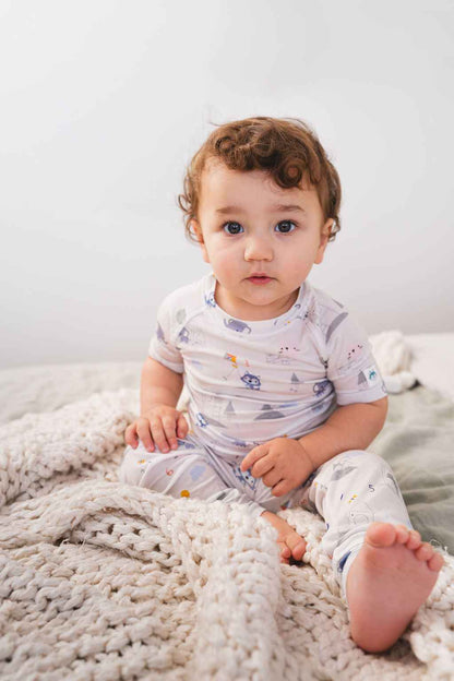 Short Sleeve Long Pants Summer Pajama Set TENCEL™ - Mini Mathletes