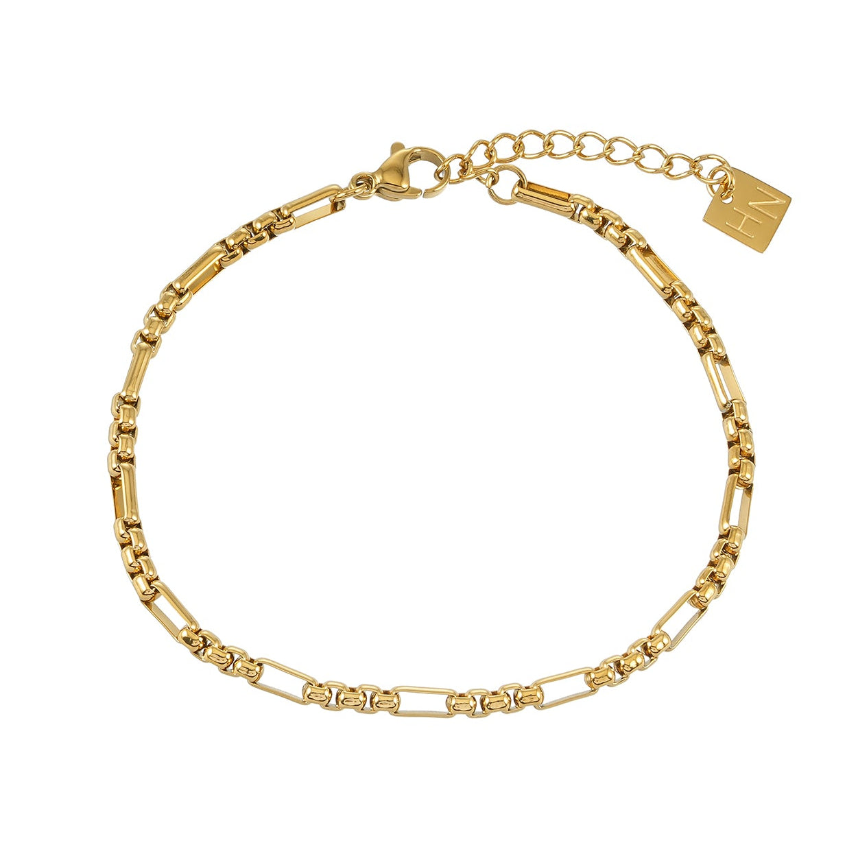 RIKIA Gold: Industrial Chic Vintage Link Bracelet