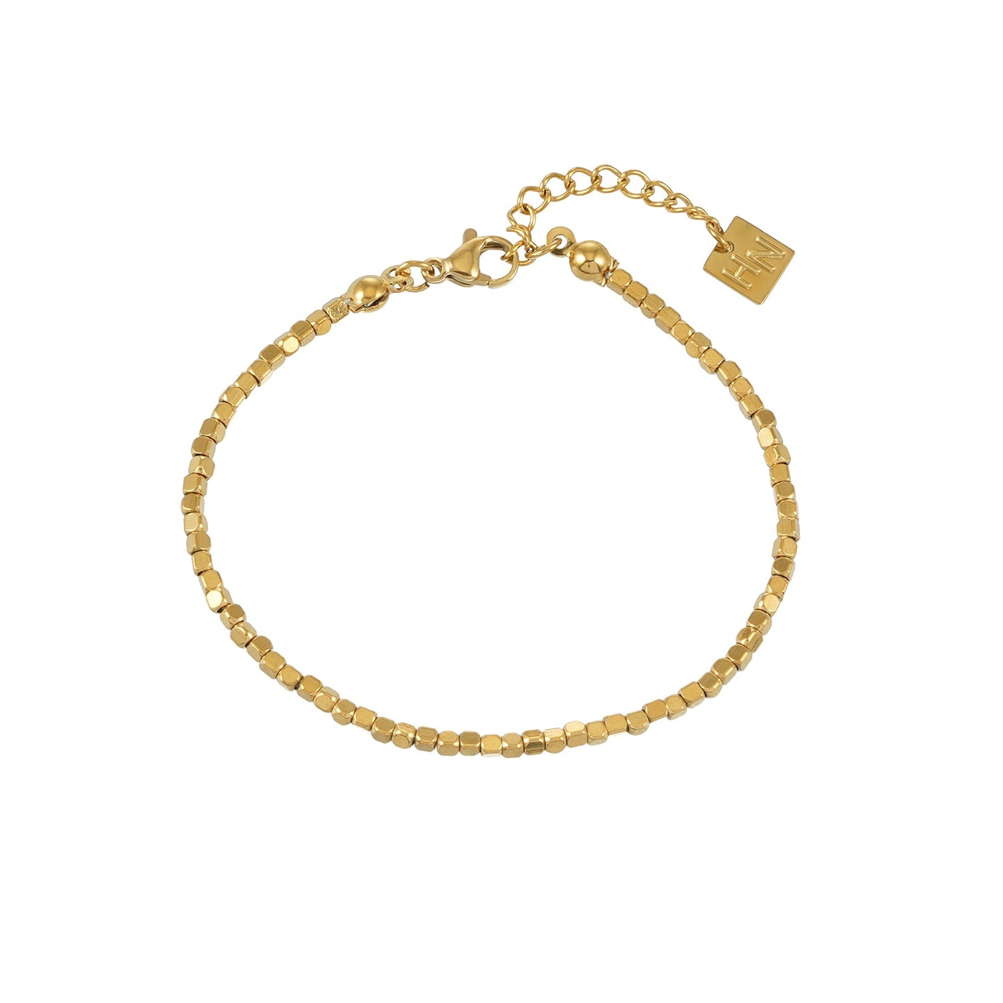 AMANI Gold: Geometric-Inspired Square Bead Bracelet