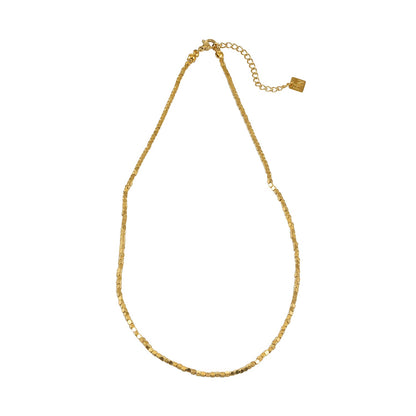 RATA Gold: Square Beaded Dainty Chain Necklace