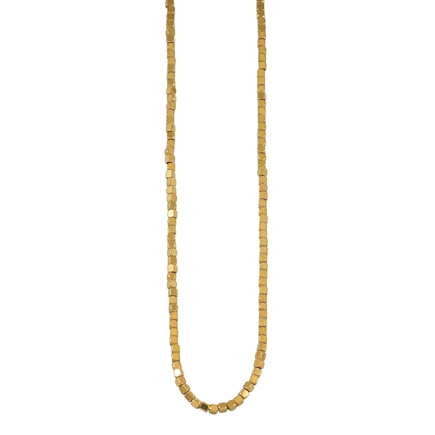 RATA Gold: Square Beaded Dainty Chain Necklace
