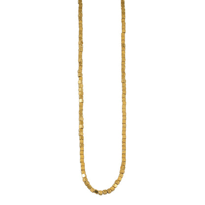 RATA Gold: Square Beaded Dainty Chain Necklace