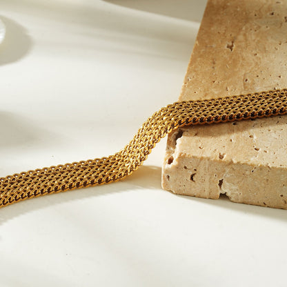 BOLOGNA Gold: Italian Vintage Mesh Chain Bracelet