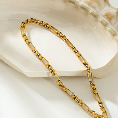 RIKIA Gold: Industrial Chic Vintage Link Bracelet