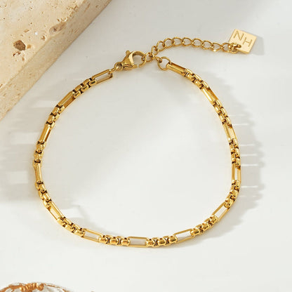 RIKIA Gold: Industrial Chic Vintage Link Bracelet