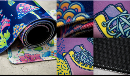 Small | Desk Mat | Black Stained Glass