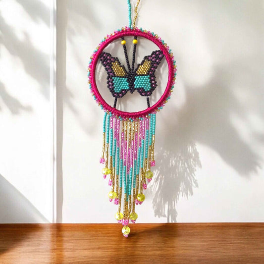 Red and Golden Butterfly Dream Catcher