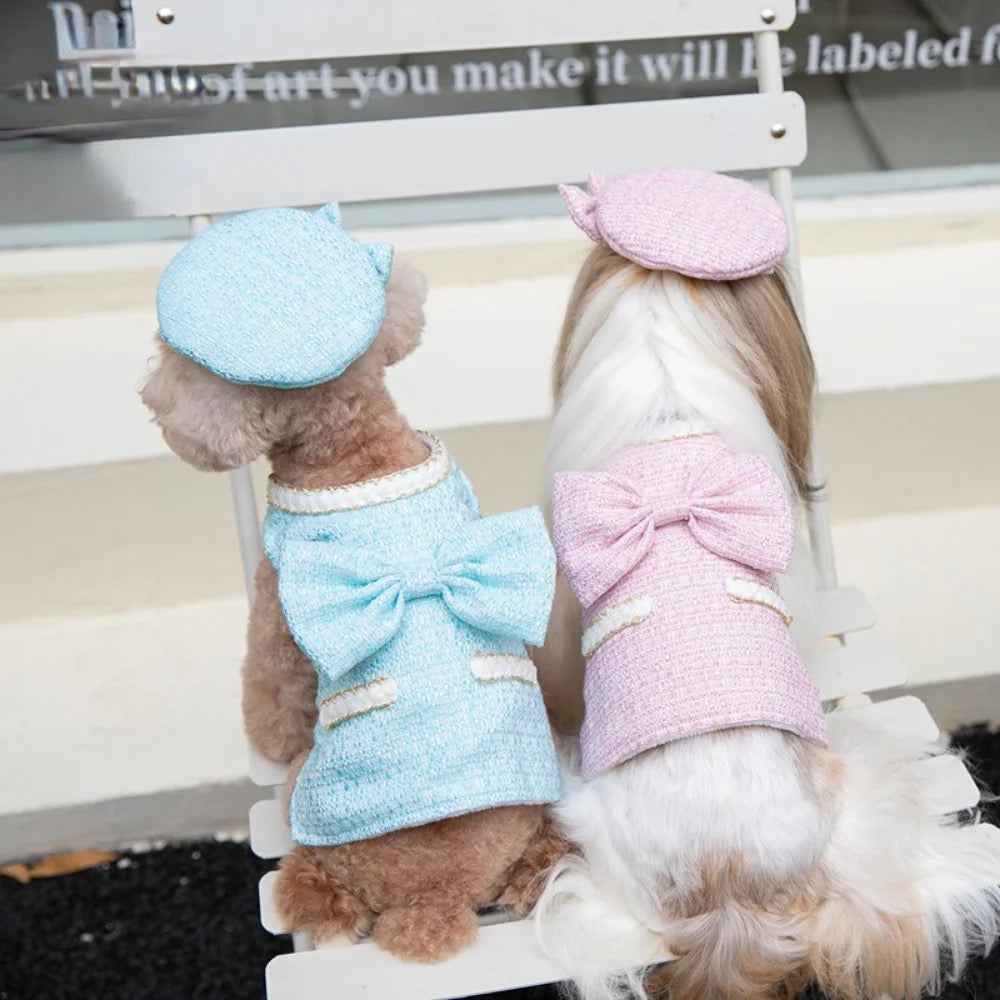 Paris Dog Dress & Hat Set – Elegant Outfit for Dogs