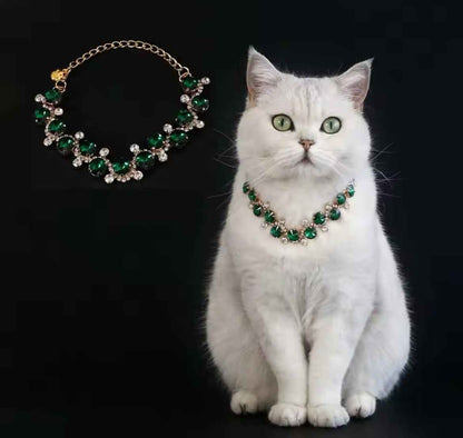 Emerald Dog Necklace – Luxury Rhinestone Pet Necklace