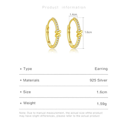 Sterling Silver Knot Hoops Earrings