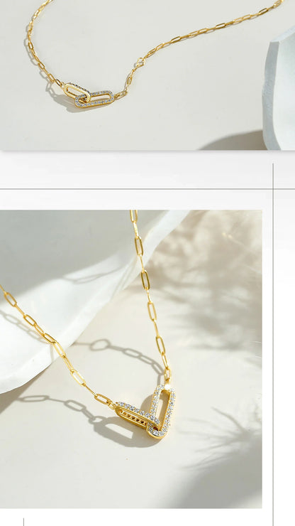 Modern Sterling Silver Link Necklace