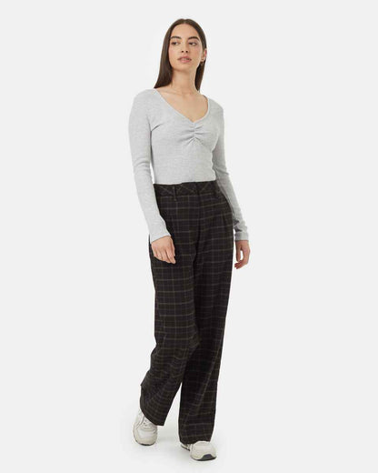 Treewaffle Ruched V-Neck Top