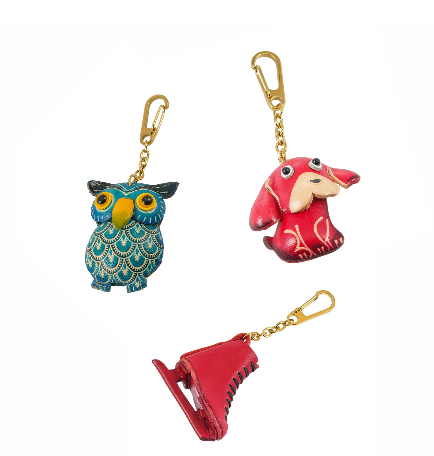 Whimsy Luxe Leather Key Rings Collection | 18K Gold Infused Collectable Characters
