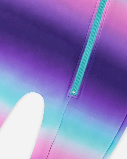 One-Piece Thermal Underwear Purple Gradient