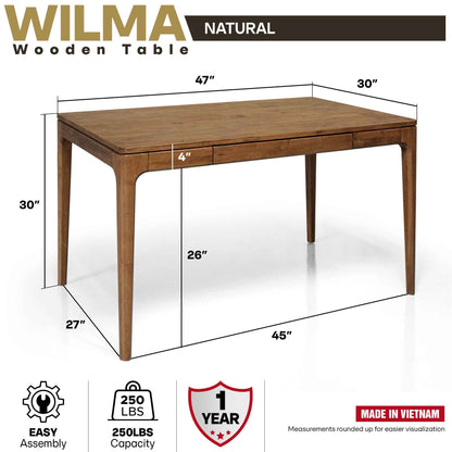 Wilma 48" Rubber Wood Desk