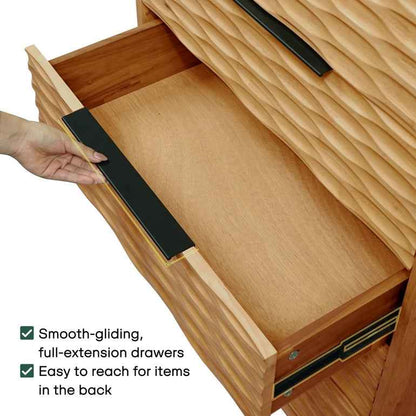 Elara Solid Wood Dresser with 5 Drawers