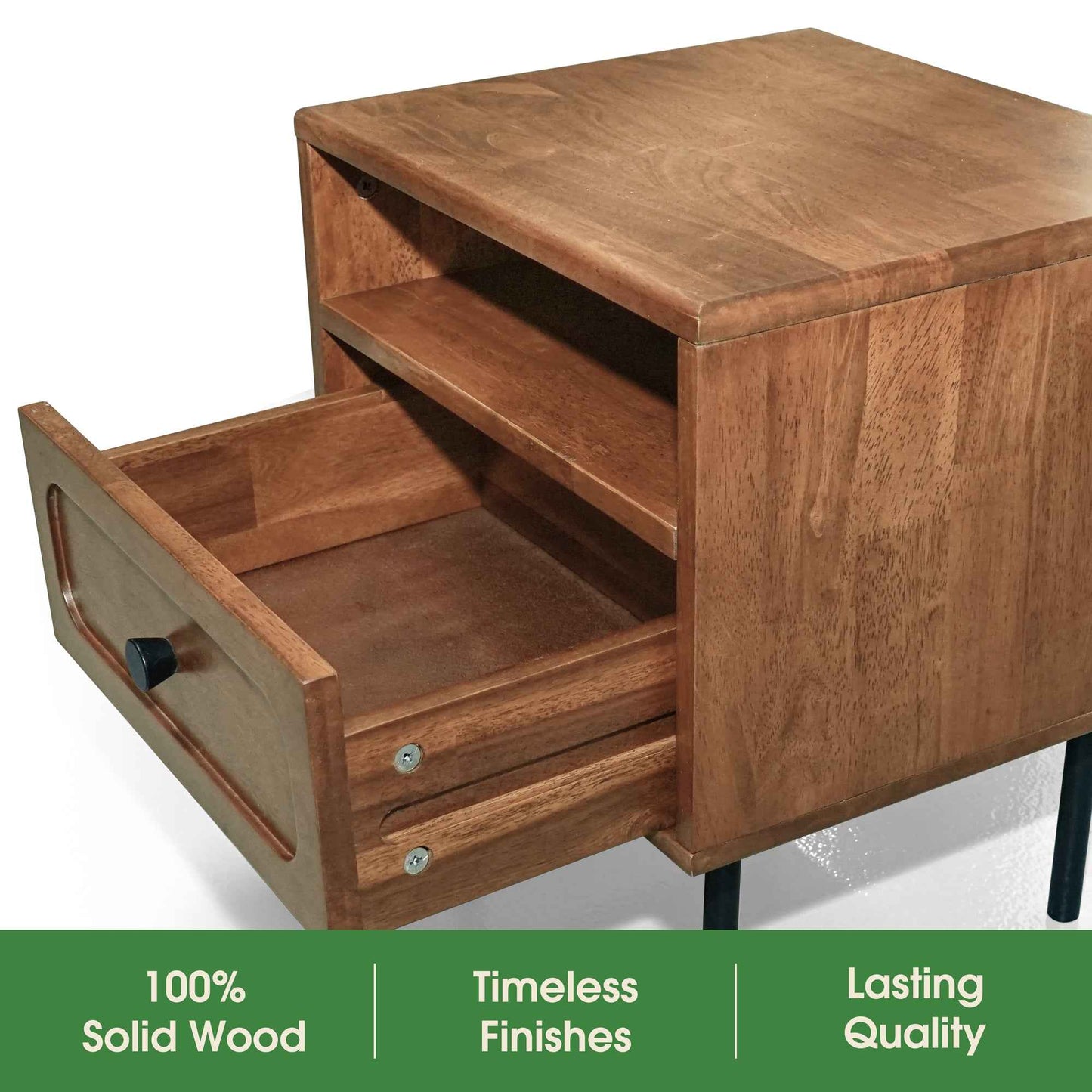 Savana Single Drawer Solid Wood Nightstand