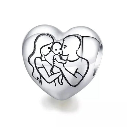 925 Sterling Silver Maternal Love Charm Diy - Touching Baby Feet Pendant For Bracelet