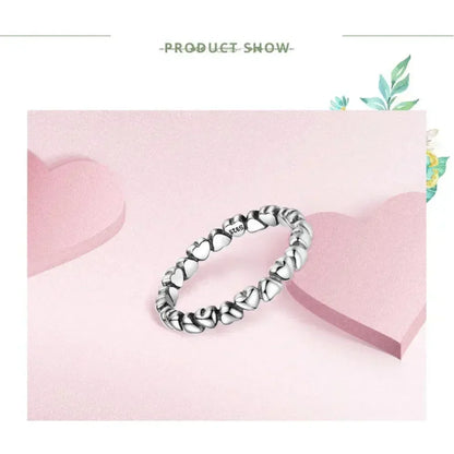 925 Sterling Silver Star & Heart Band Ring