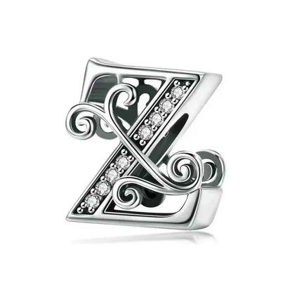 Vintage Openwork 925 Sterling Silver Initial Charm