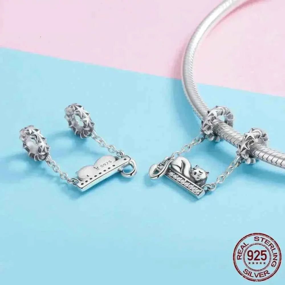 Purrfectly Celestial: Adorable Cat Star Charm (925 Silver)