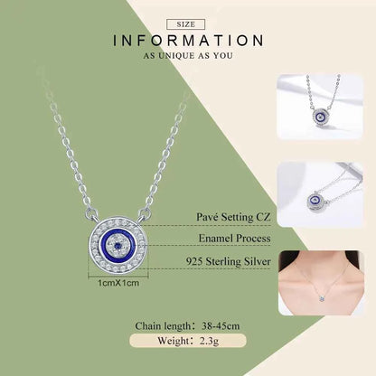 Guardian Evil Eye Sterling Silver Pendant Necklace