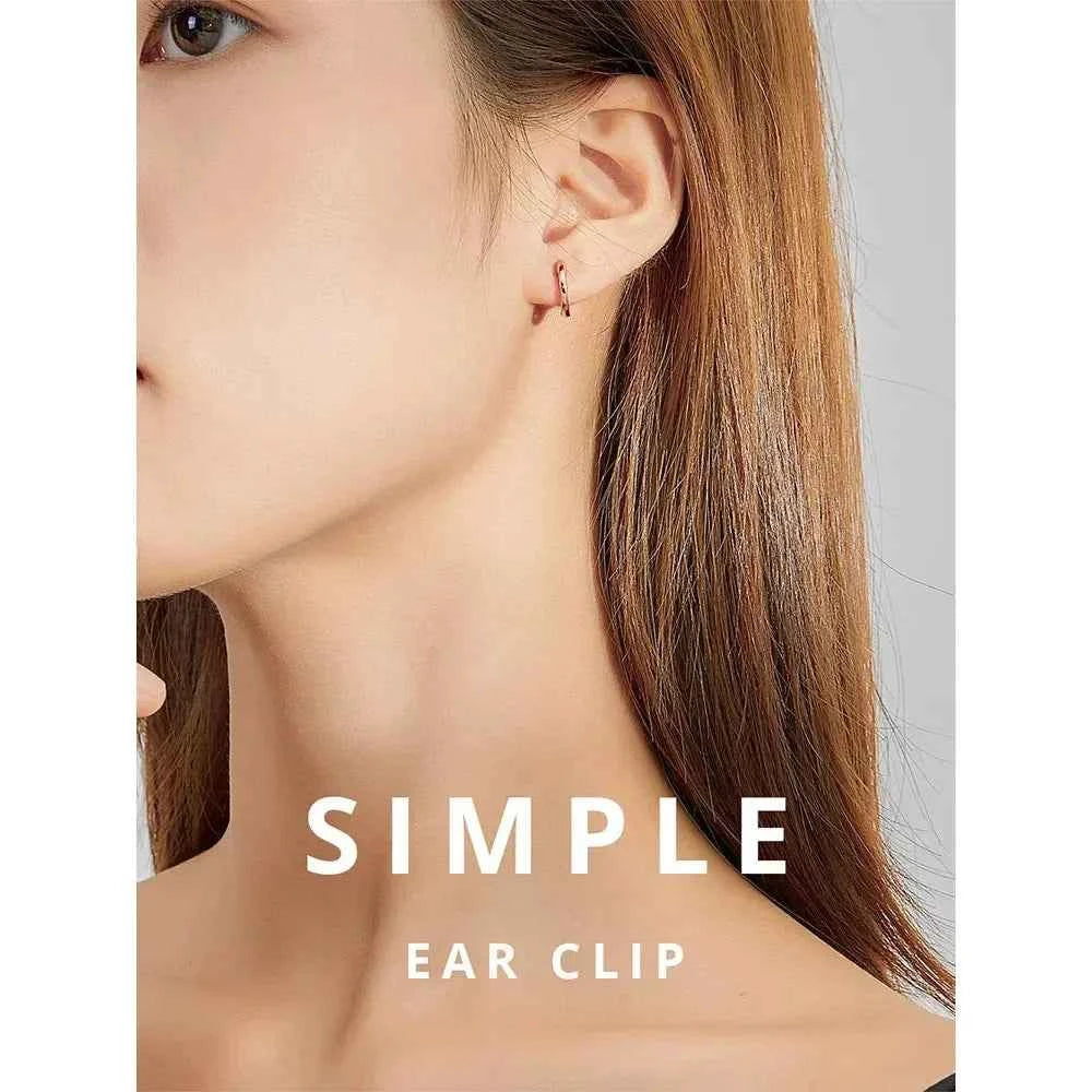 Genuine Sterling Silver Hoop Earrings - Elegant Rose Gold Color - Women's Fashion jewelry SCE808