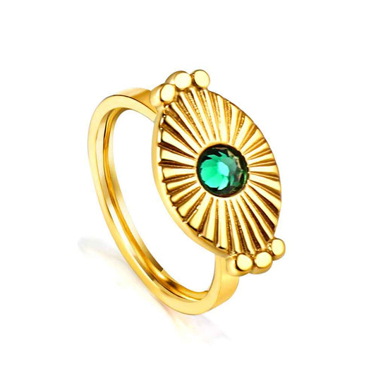 Emerald Sun Statement Ring