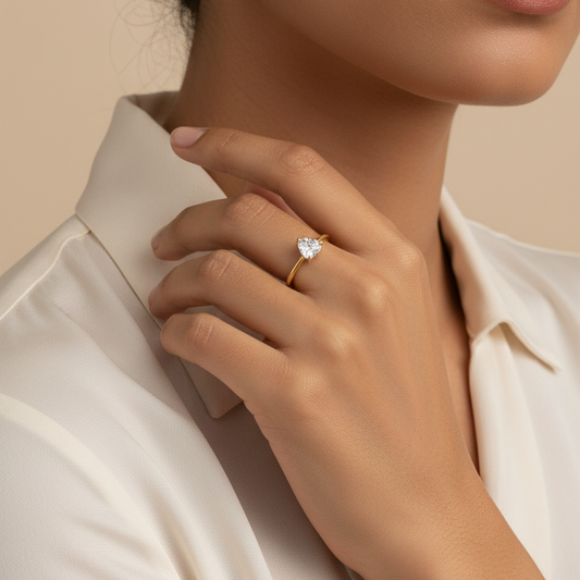 Trinity Heart Diamond Ring