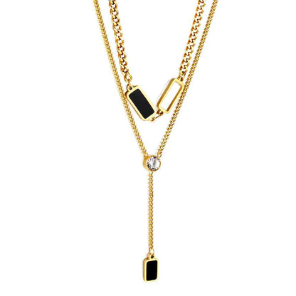 Monochrome Diamond Drop Chain