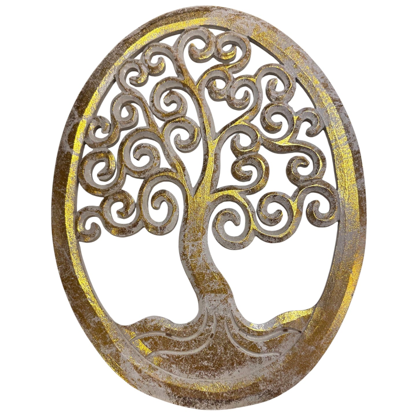 LARGE OVAL TREE CARVING