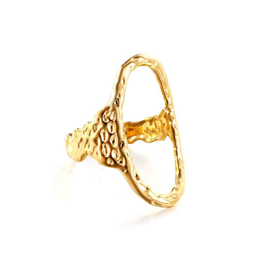 Golden Oval Statement Ring