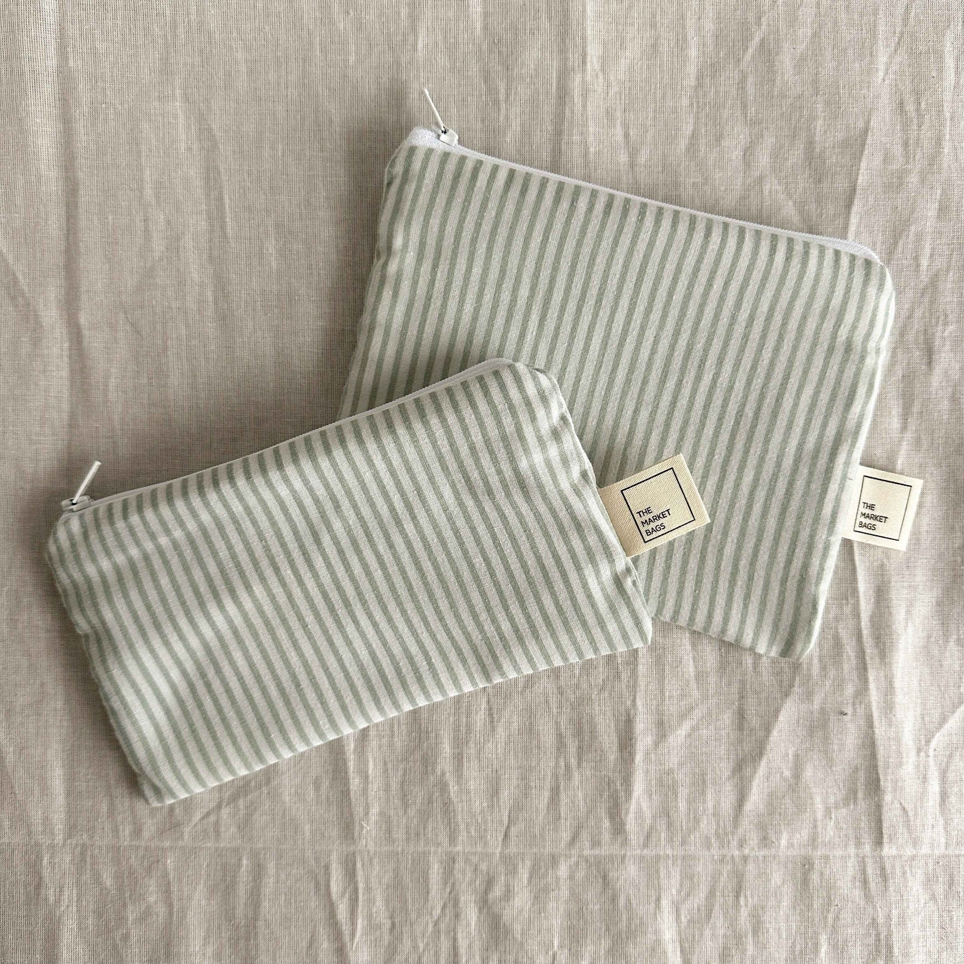 Water Resistant Snack Bag - Sage Stripes