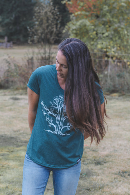 TREE - Womens Eco Tee - Heather Green