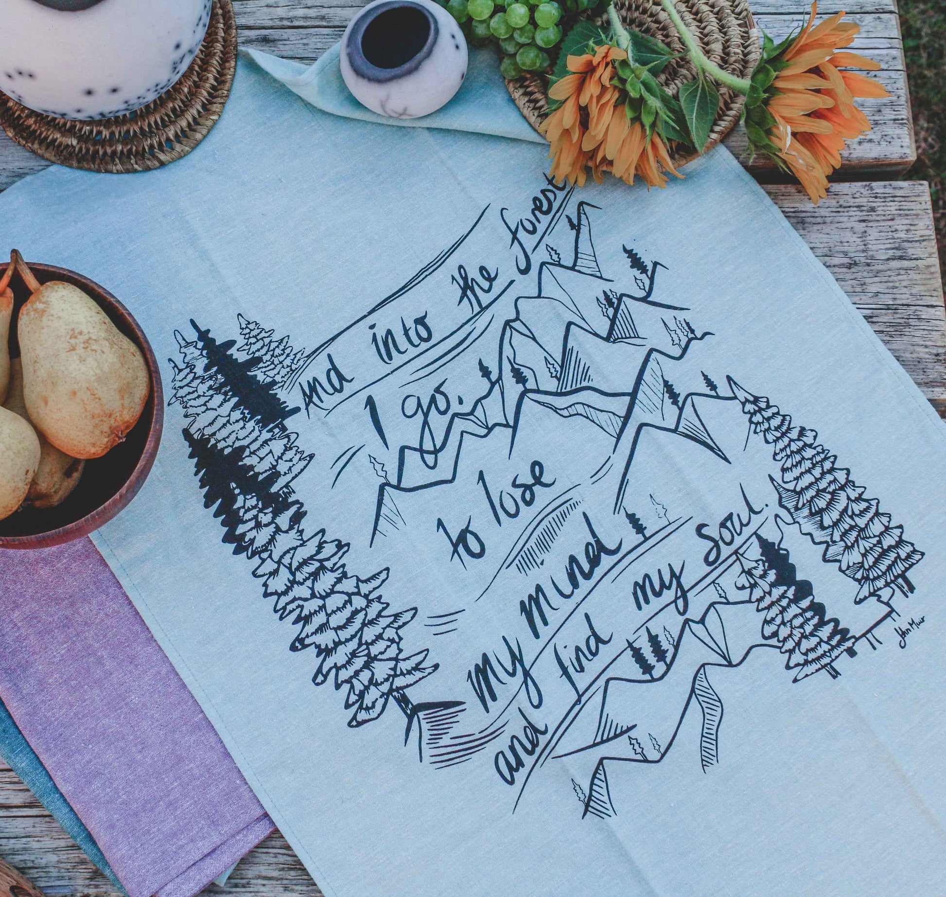 INTO THE FOREST - Organic Cotton & Hemp Tea Towel