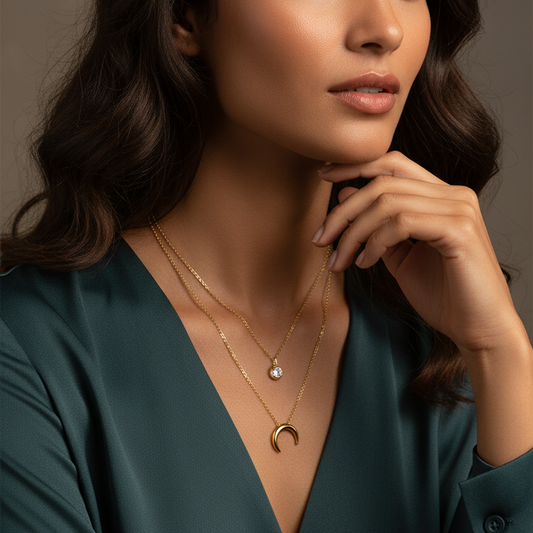Triple Moon Diamond Necklace