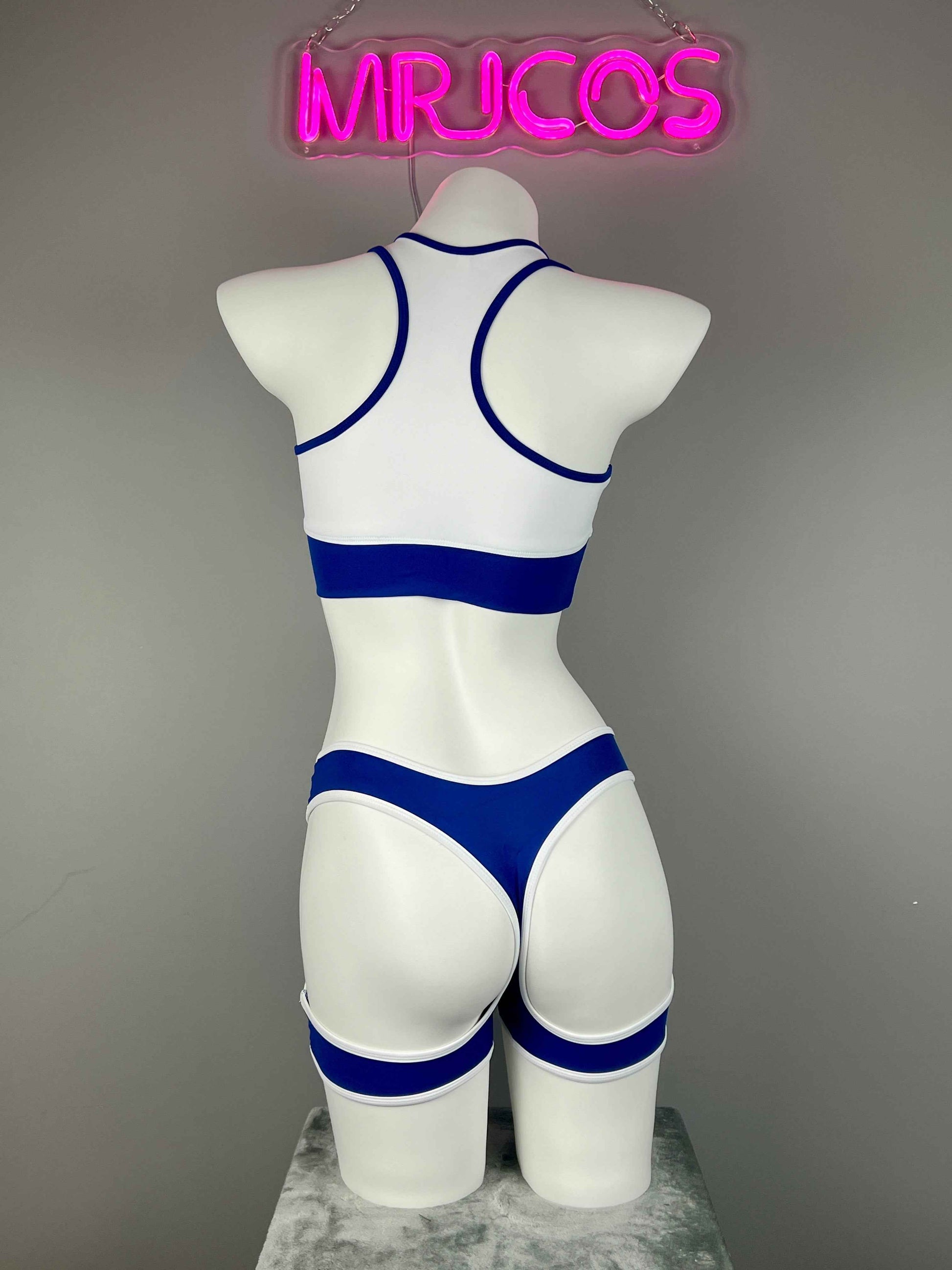 Anime Style 3-Piece Short Gymnastics Uniform Sports Tank Top with Sexy Cutout Shorts