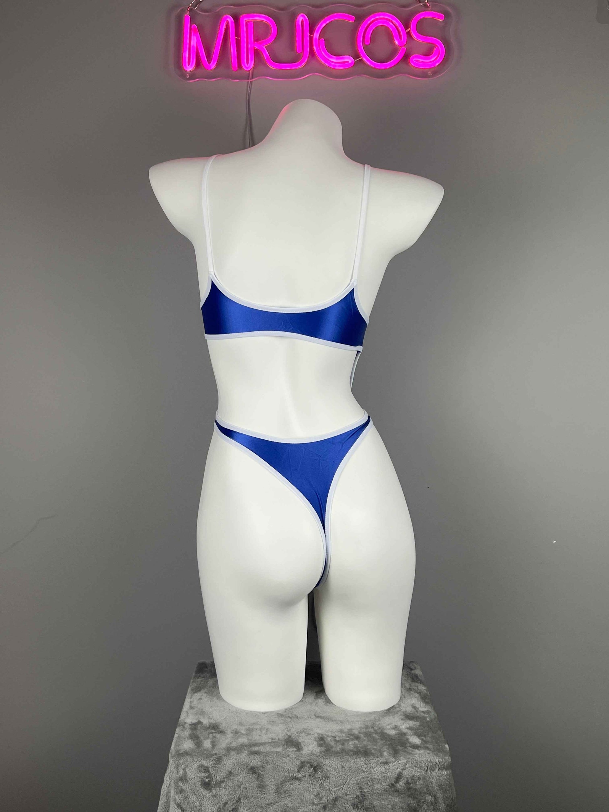Women's High-Cut One-Piece Satin Spandex BodySuit Swimsuit with Side Cutouts
