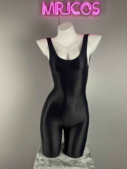 Sleeveless Sheer Spandex Bodysuit Glossy Silky Spandex Yoga Suit Lingerie