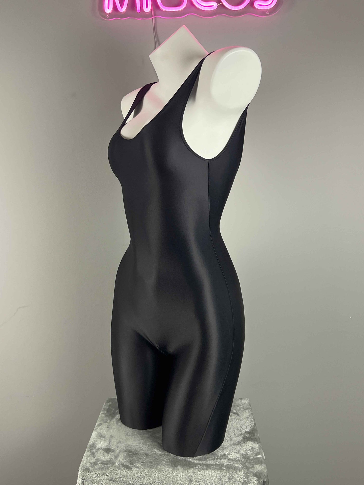 Sleeveless Sheer Spandex Bodysuit Glossy Silky Spandex Yoga Suit Lingerie