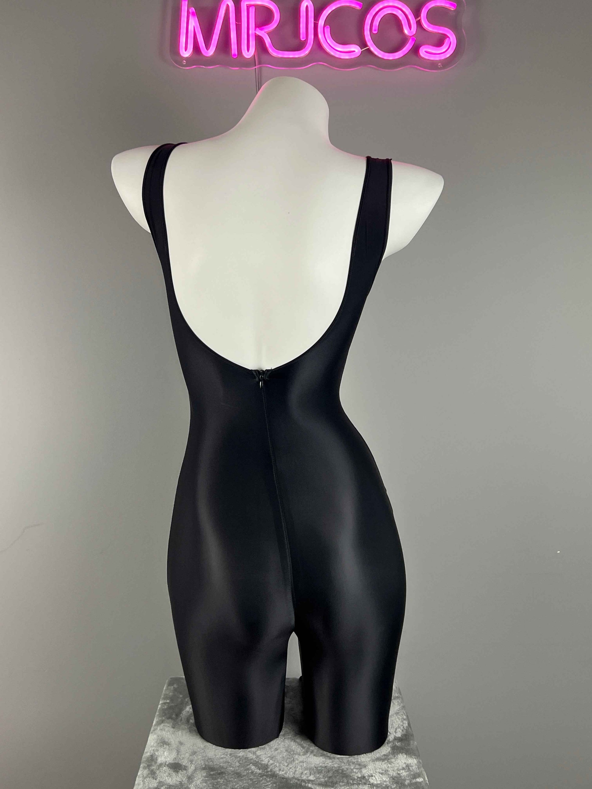 Sleeveless Sheer Spandex Bodysuit Glossy Silky Spandex Yoga Suit Lingerie