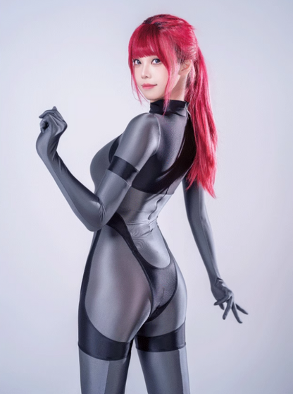 Anime Sci-fi Spandex Swimwear Racing Suit Full Bodysuit Zentai with Crotch Zipper