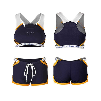 Anime Style Boxing Running Sexy Sports Activewear Set Hollow Tank Top with Shorts