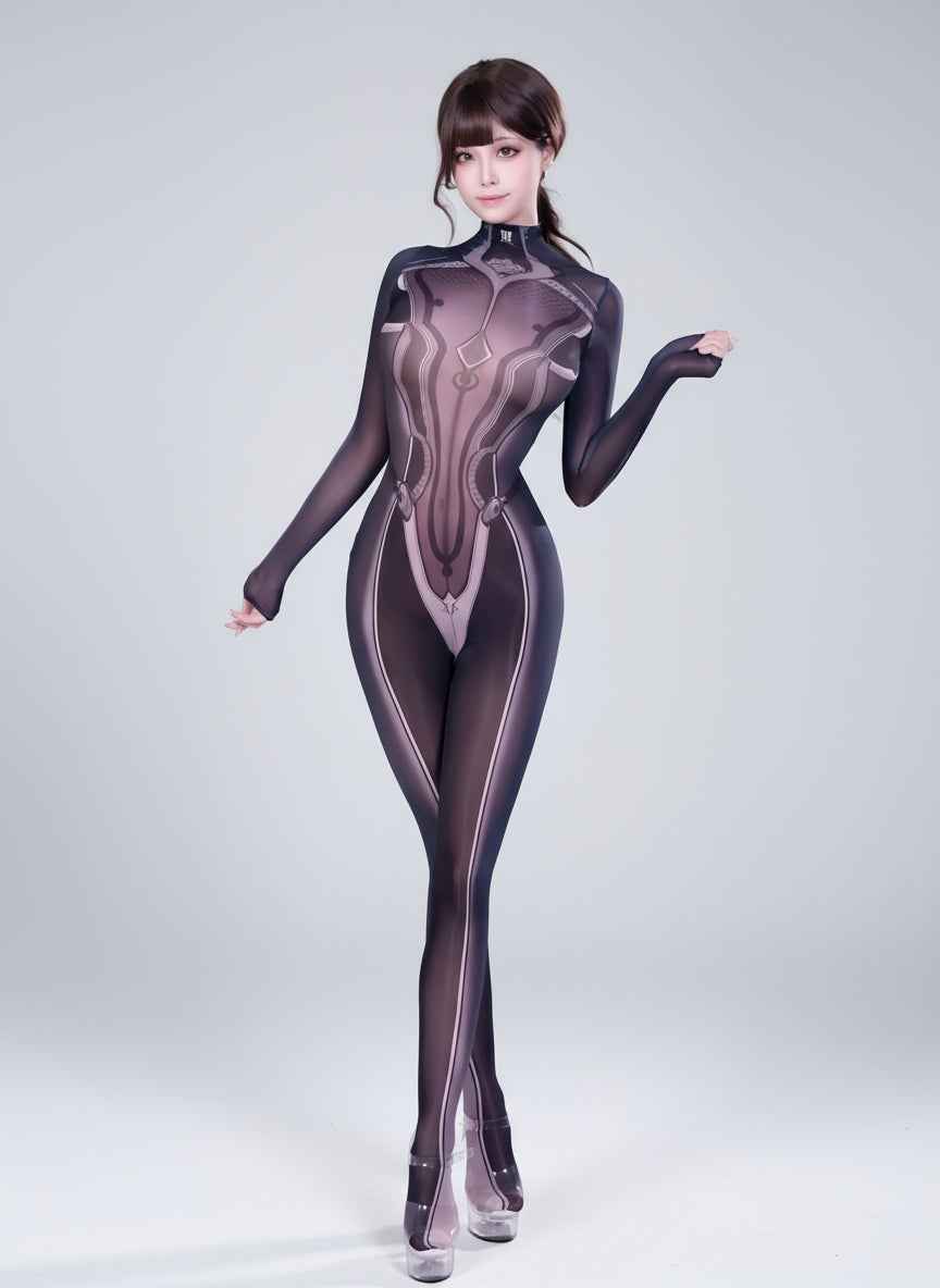 Anime Superhero Eve 10D Sheer Bodystocking - Ultra-Thin Cosplay Lingerie