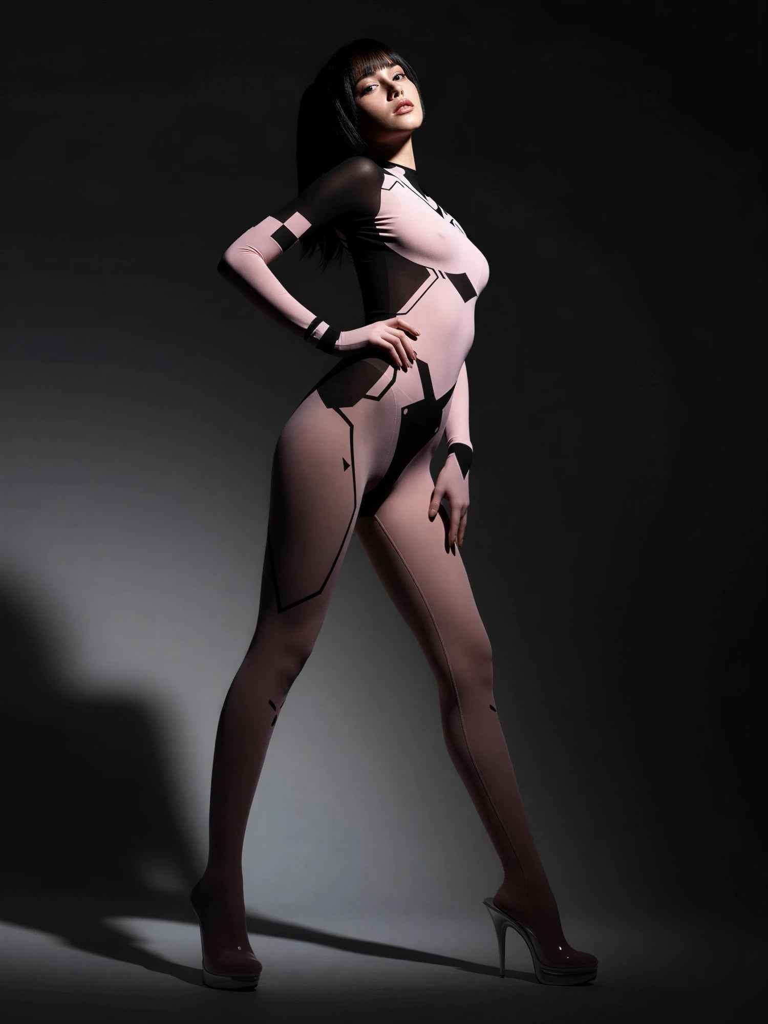 Cyber-Elegance 10D Ultra-Sheer Bodystocking | Anime-Inspired Sci-Fi Silhouette