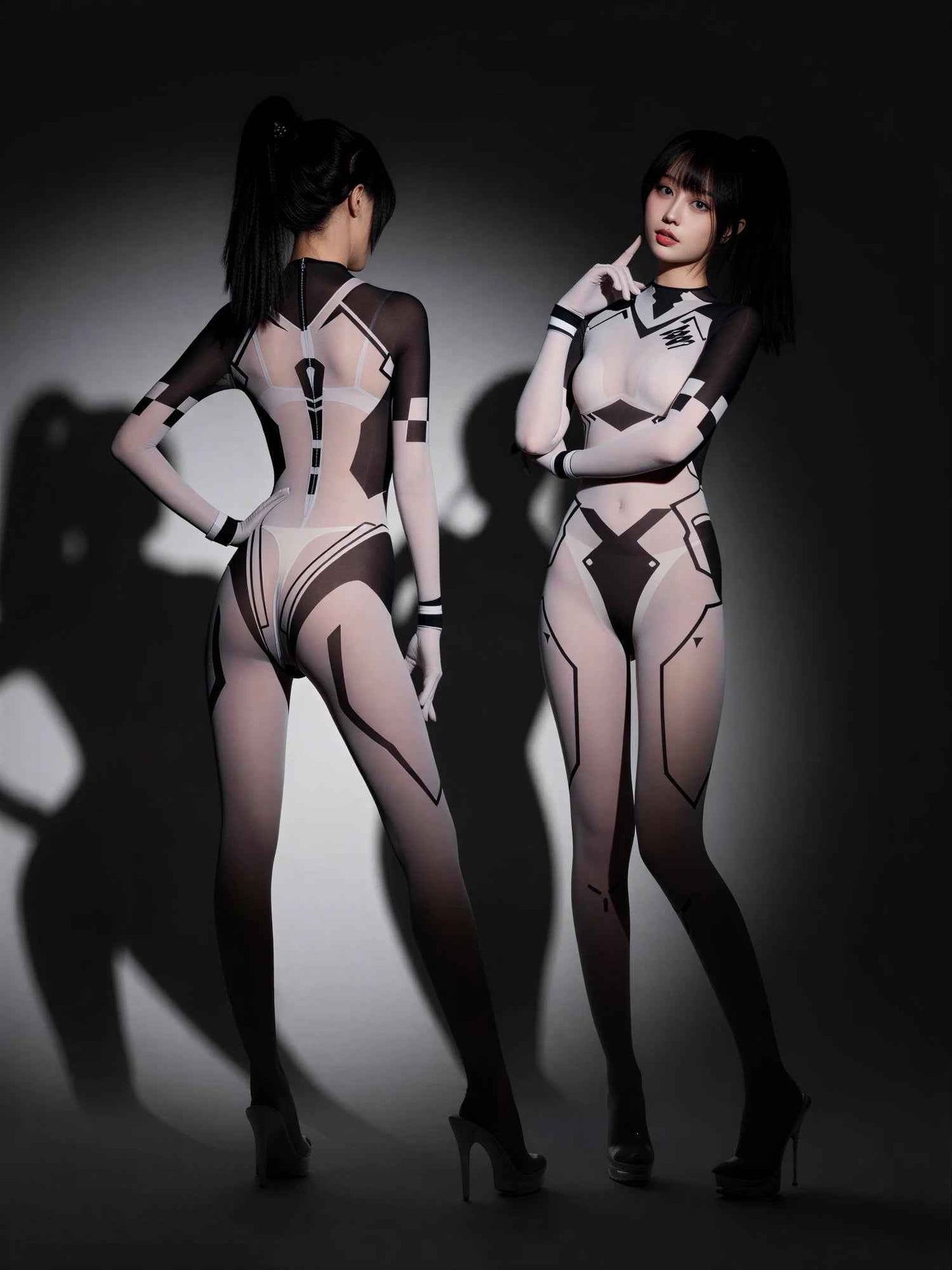 Cyber-Elegance 10D Ultra-Sheer Bodystocking | Anime-Inspired Sci-Fi Silhouette